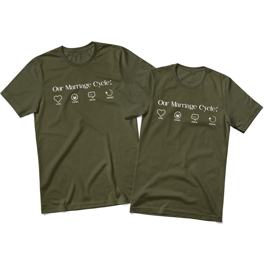 Our Marriage Cycle - Matching Set | Funny His & Hers Couplewear with Icons
