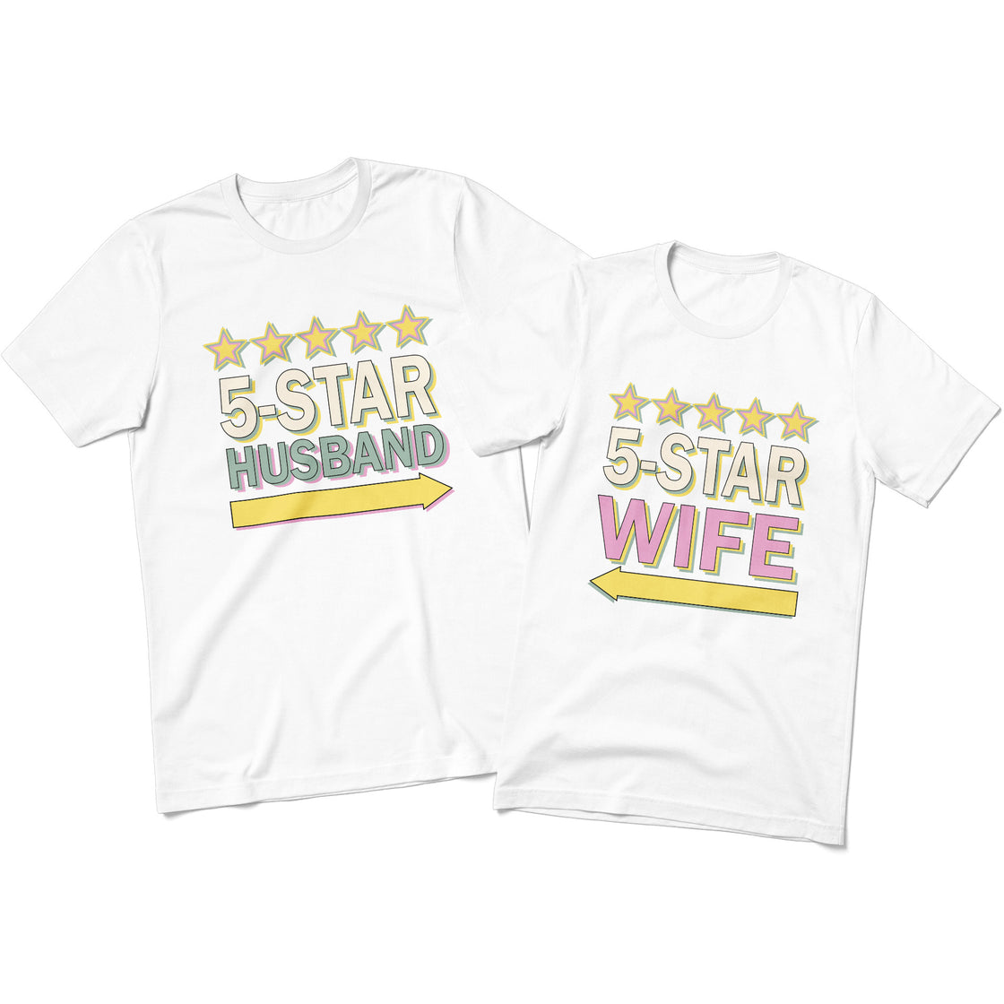 5-Star Husband & 5-Star Wife - Matching Look | Funny Couple Outfit with a Rating Twist