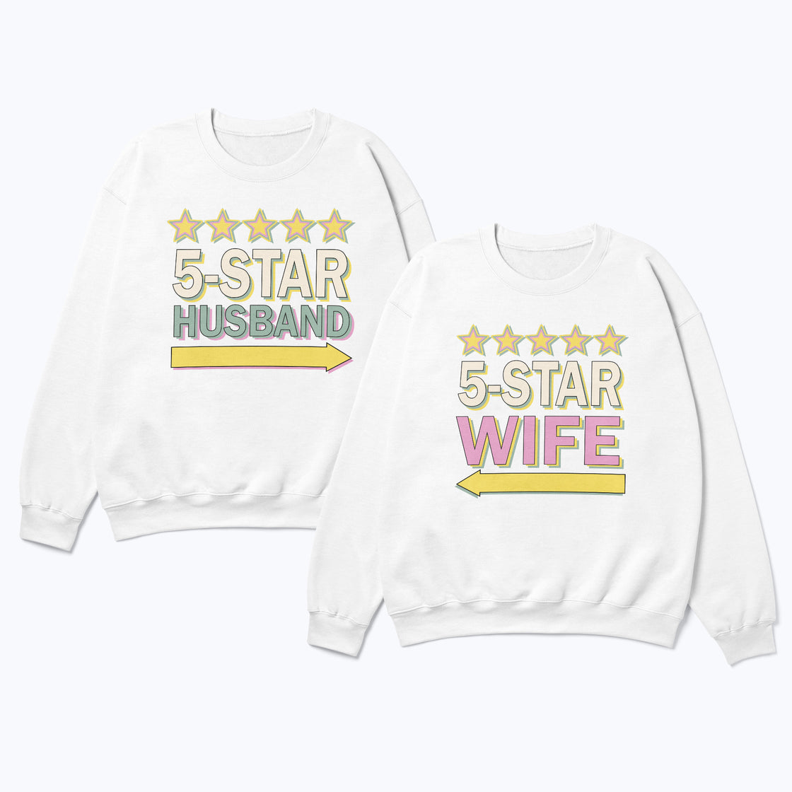 5-Star Husband & 5-Star Wife - Matching Look | Funny Couple Outfit with a Rating Twist