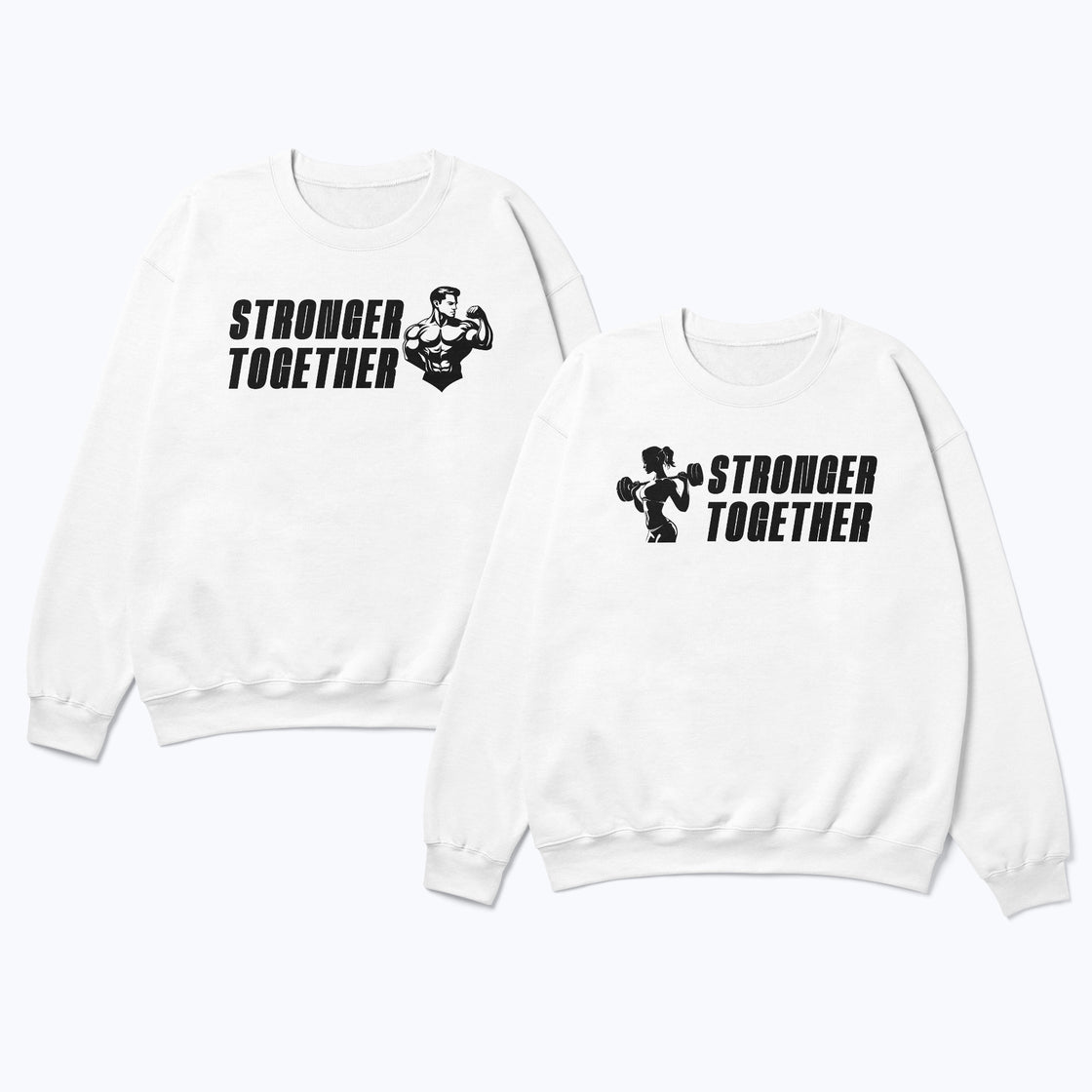 Stronger Together Couple Workout Shirts – Matching Fitness Gym Tees for Fit Couples & Gym Partners