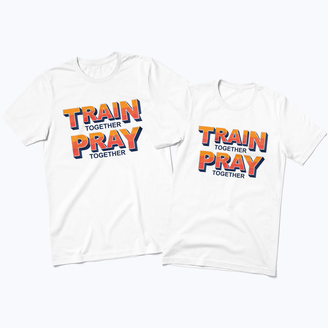 Train Together Pray Together | Spiritual & Fitness Matching Set for Couples