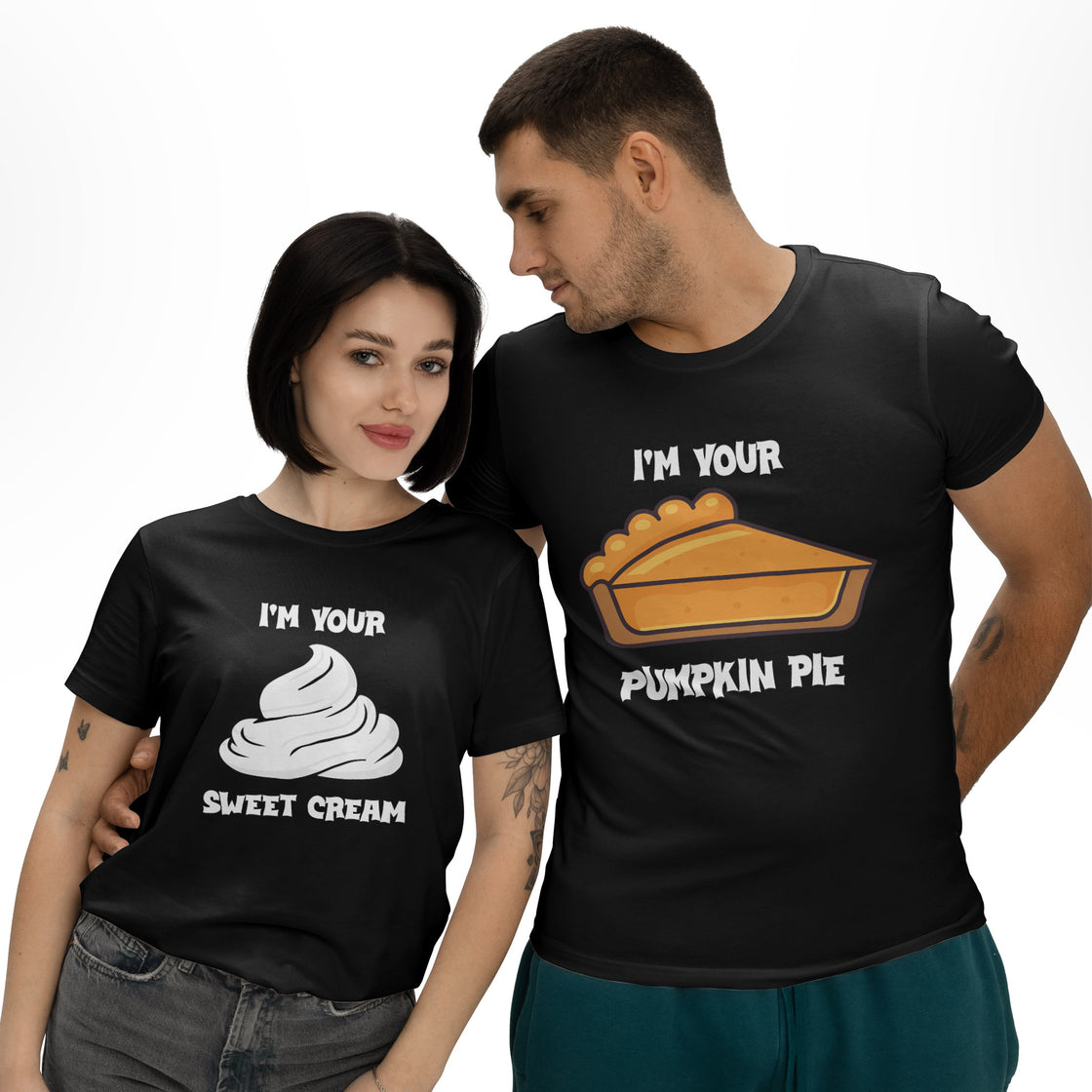 I'm Your Pumpkin Pie & I'm Your Sweet Cream | Funny Matching Set for Foodie Couples in Love