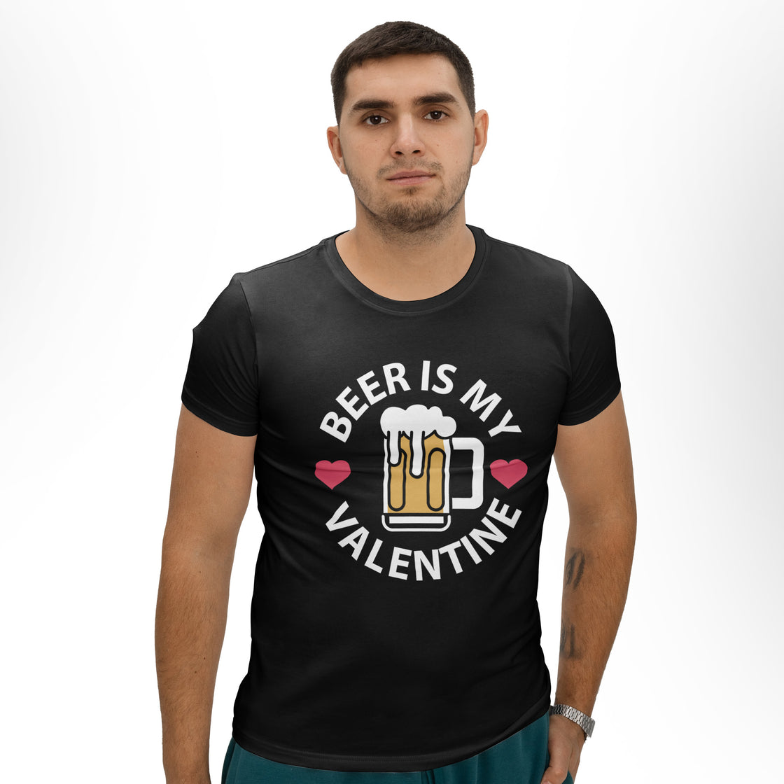 Beer Is My Valentine & His – Funny Matching Valentine’s Day Shirts for Couples