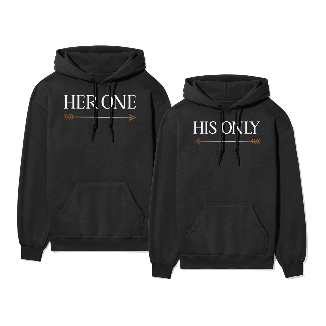Her One & His Only – Matching Couple Shirts with Arrow Design