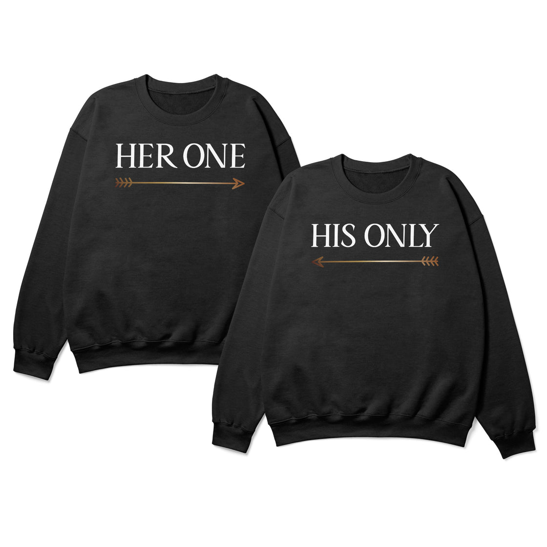 Her One & His Only – Matching Couple Shirts with Arrow Design