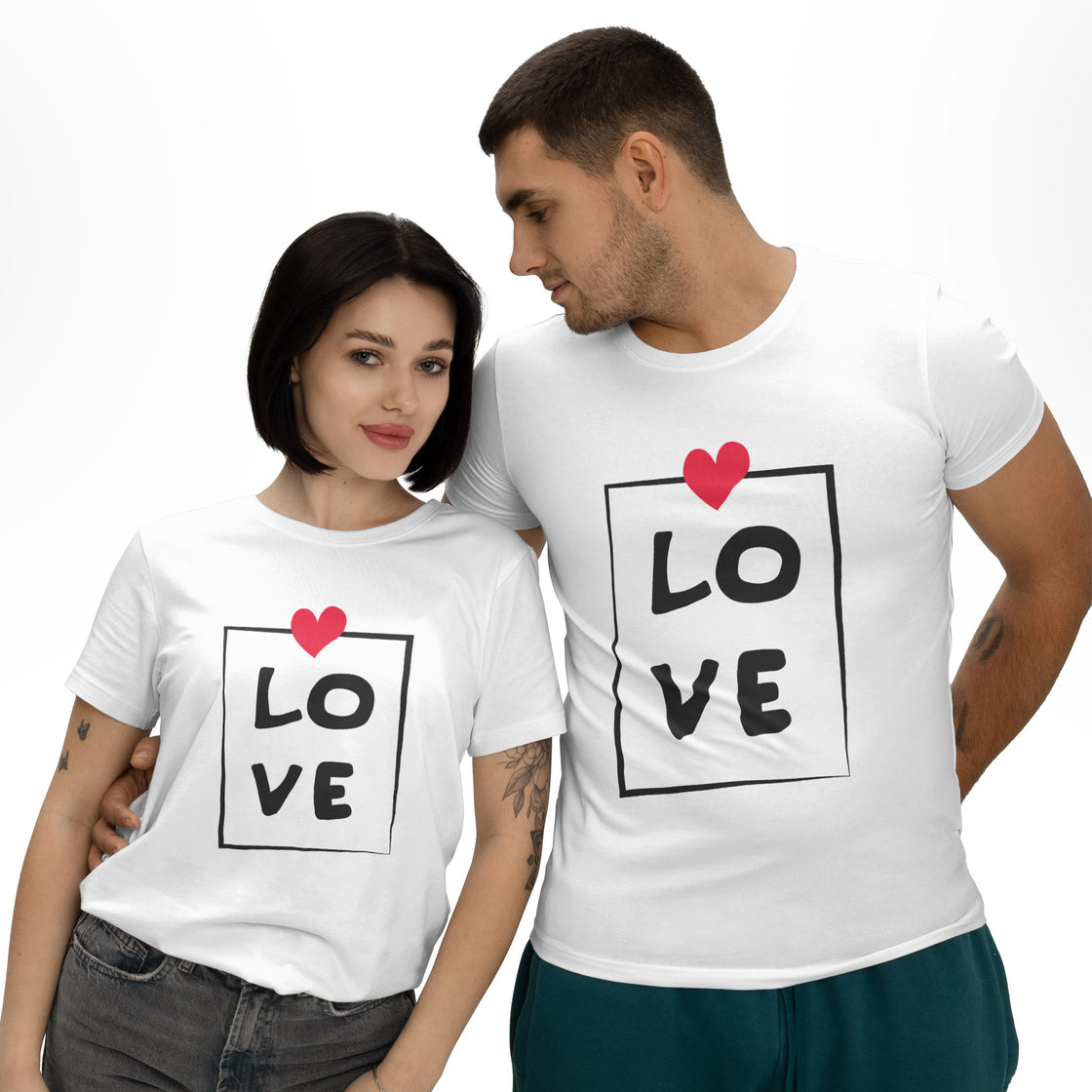 LOVE – Couple T-Shirts Matching Romantic Design