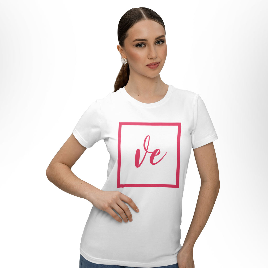 LO & VE – Split Couple Shirts Bold Red Minimalist Design