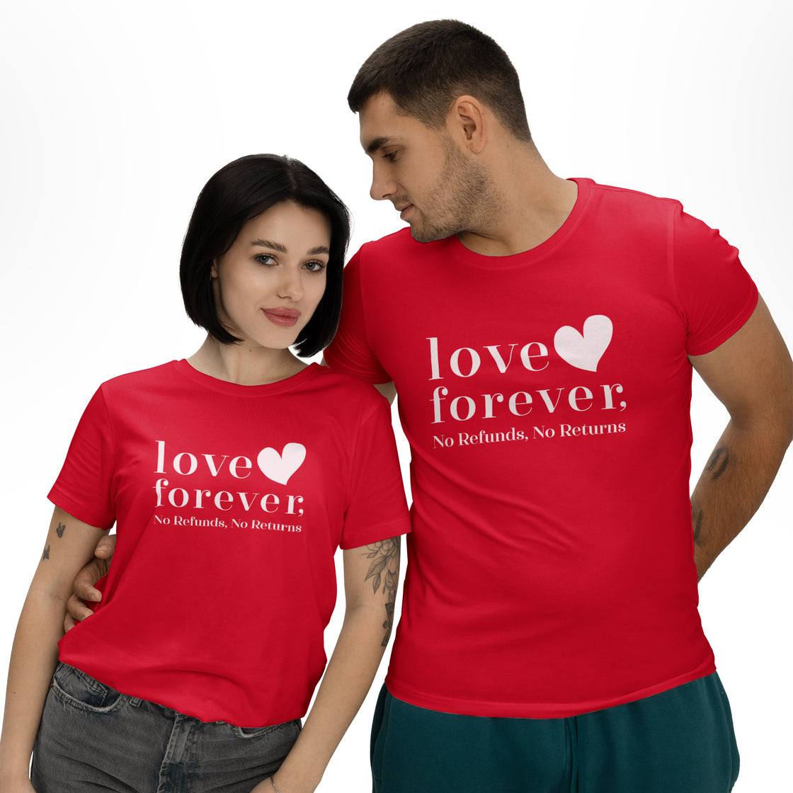 Love Forever, No Refunds, No Returns – Couple Matching Set