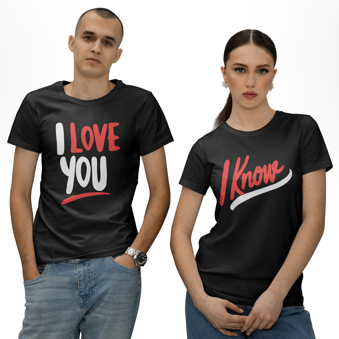 I Love You & I Know – Matching Tees for Couples with Big Vibes