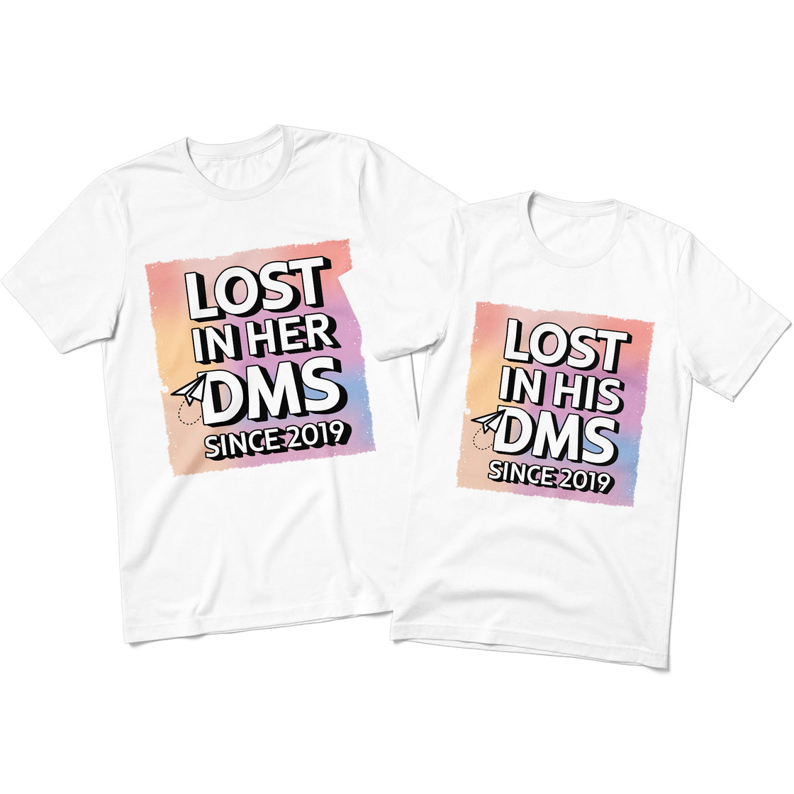 Lost in Her DMS Since 2019 & Lost in His DMS Since 2019 – Matching Looks for Couples Who Slid into Love