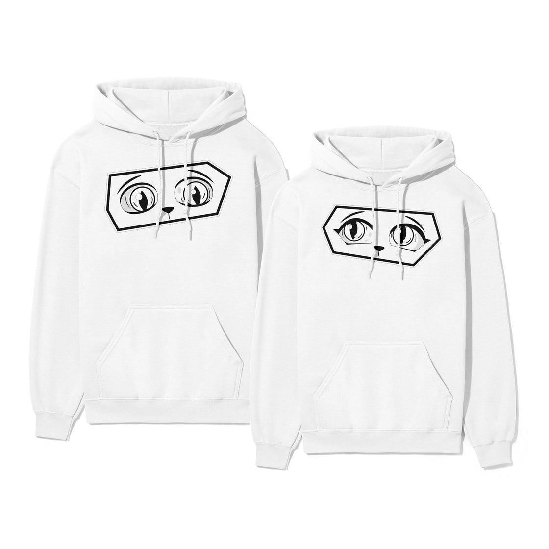 Suspicious Cat Couple Tees – Matching Looks of Judgement