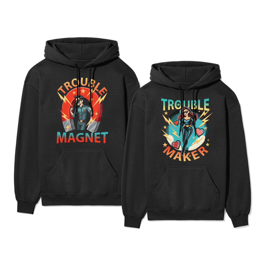 Trouble Maker & Trouble Magnet – Bold Matching Outfits for Confident Couples