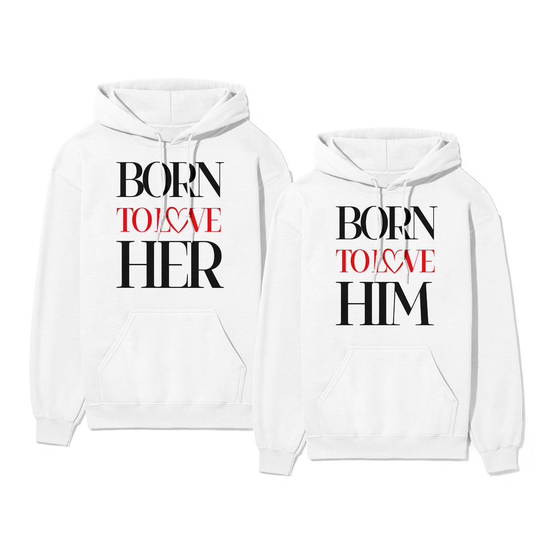 Born to Love Her & Born to Love Him – Matching for Couples – Romantic Gift Idea