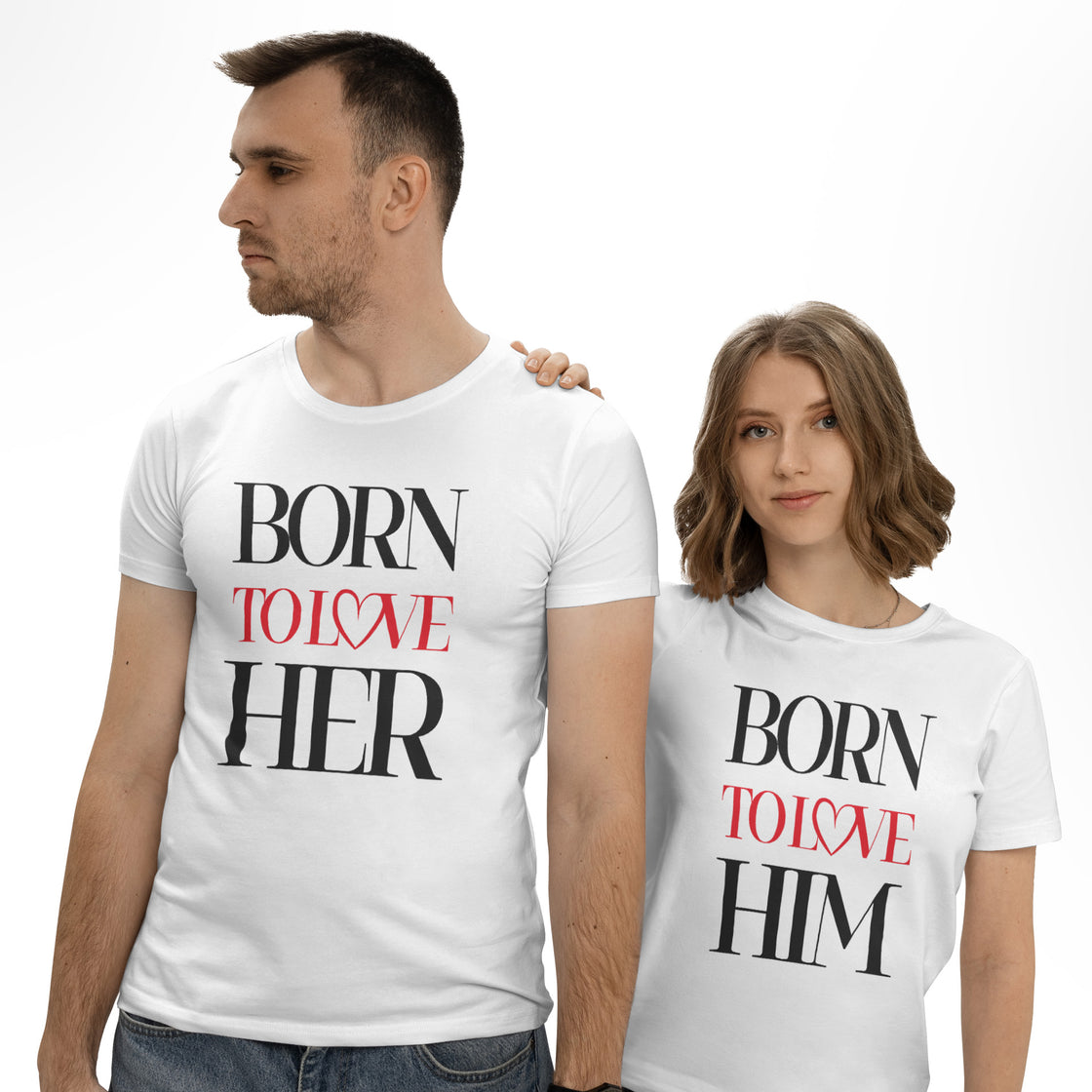 Born to Love Her & Born to Love Him – Matching for Couples – Romantic Gift Idea