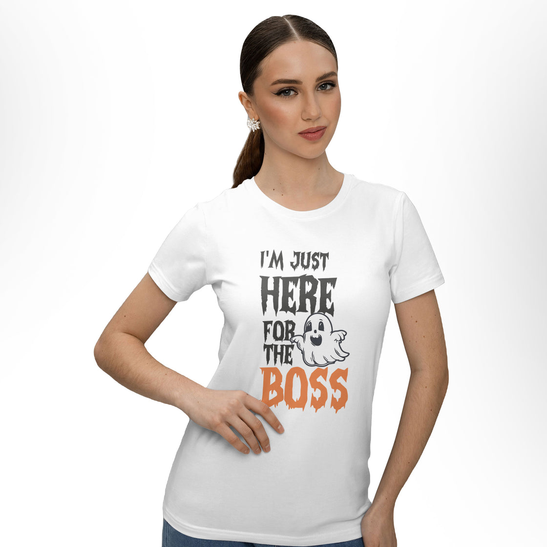 I'm Just Here for the Spirits & the Boss – Funny Couple Matching Set for the Holiday Mood