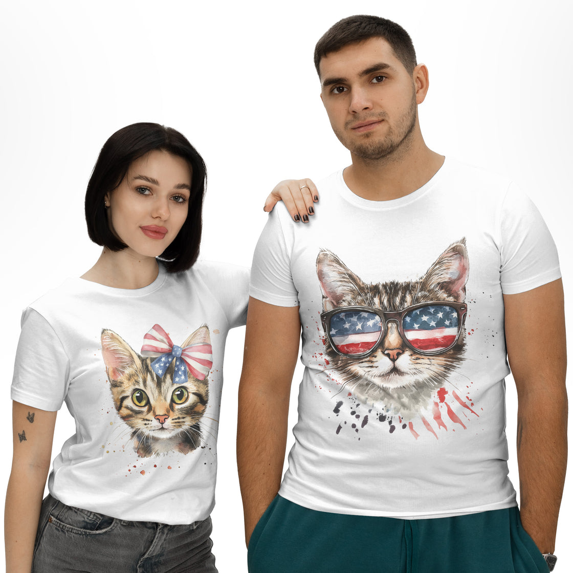 Patriotic Cats – Cute Matching Outfits for Couples Who Love to Celebrate Together
