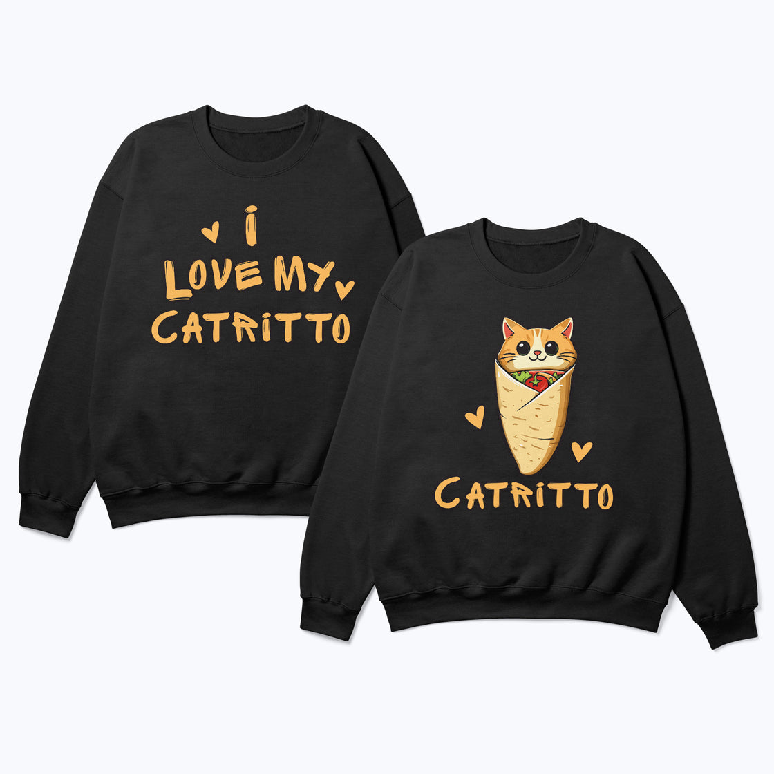 I Love My Catritto & Catritto – Cute & Funny Matching Set for Couples Who Love Cats (and Burritos)