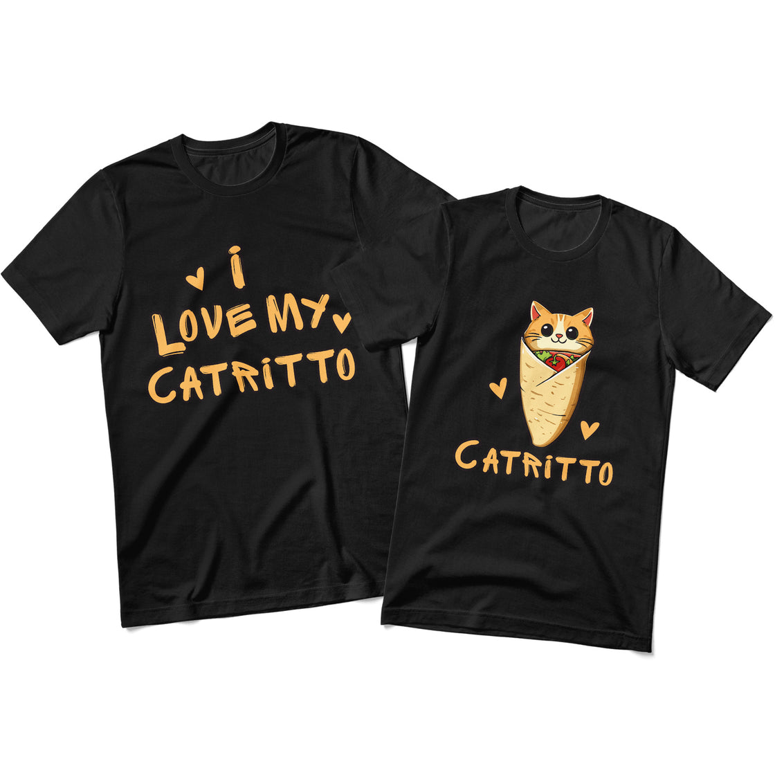 I Love My Catritto & Catritto – Cute & Funny Matching Set for Couples Who Love Cats (and Burritos)