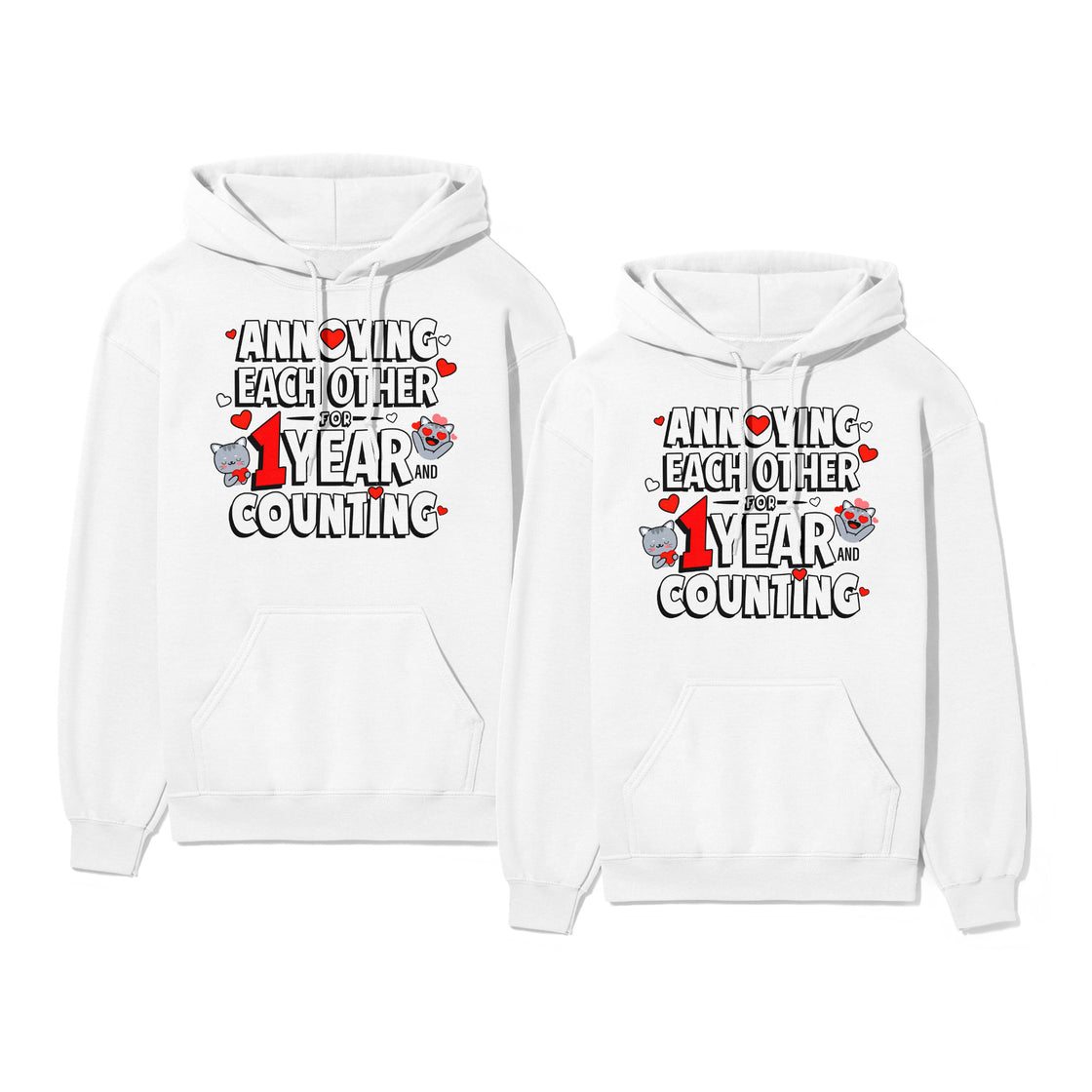 Annoying Each Other for 1 Year and Counting – Couple Matching Set – Perfect for Celebrating Your Love Journey