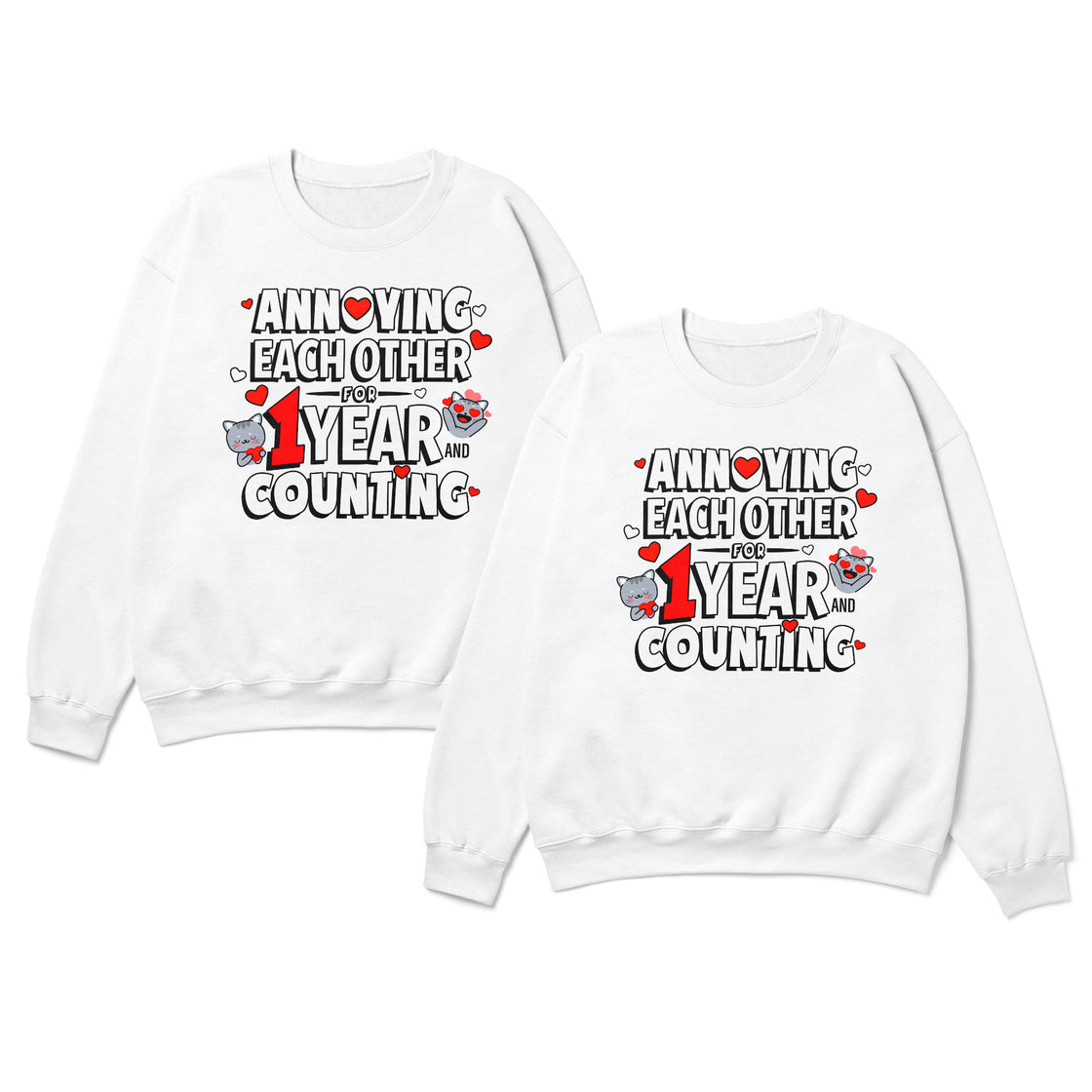 Annoying Each Other for 1 Year and Counting – Couple Matching Set – Perfect for Celebrating Your Love Journey