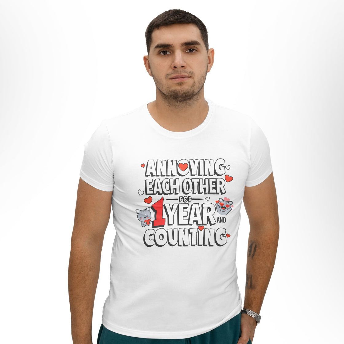 Annoying Each Other for 1 Year and Counting – Couple Matching Set – Perfect for Celebrating Your Love Journey