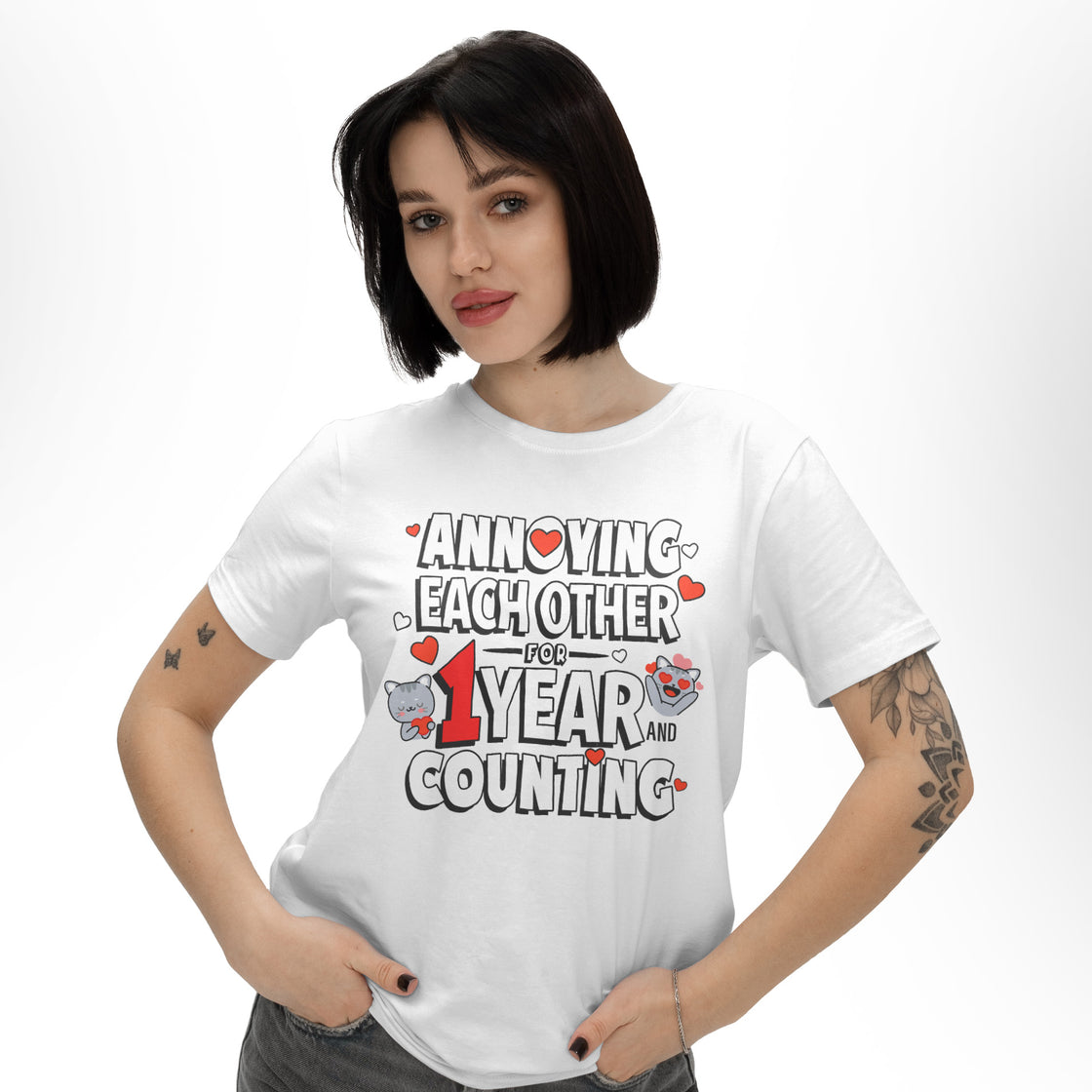 Annoying Each Other for 1 Year and Counting – Couple Matching Set – Perfect for Celebrating Your Love Journey