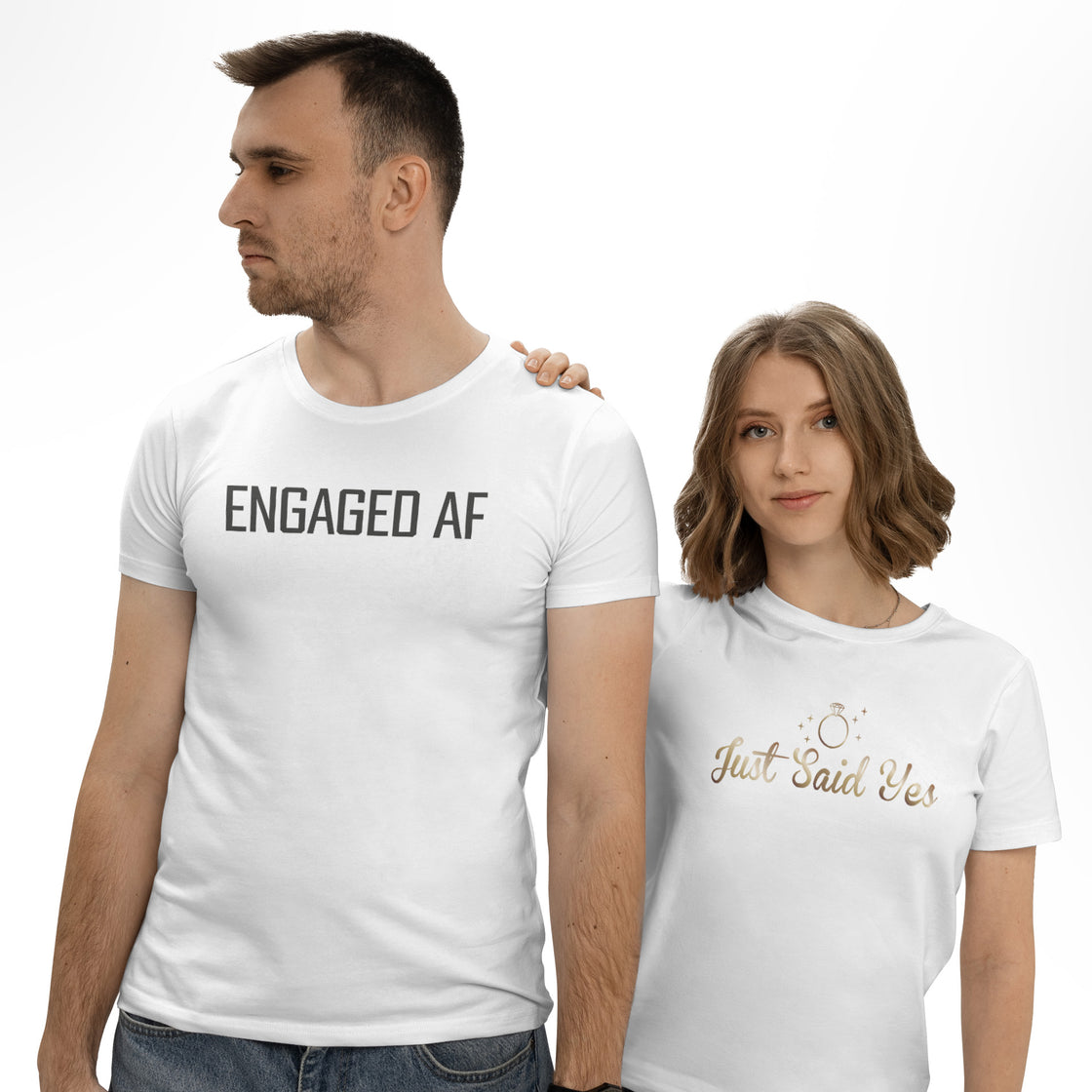 Engaged AF & Just Said Yes - Matching Set for Couples Ready to Celebrate Their Big Moment