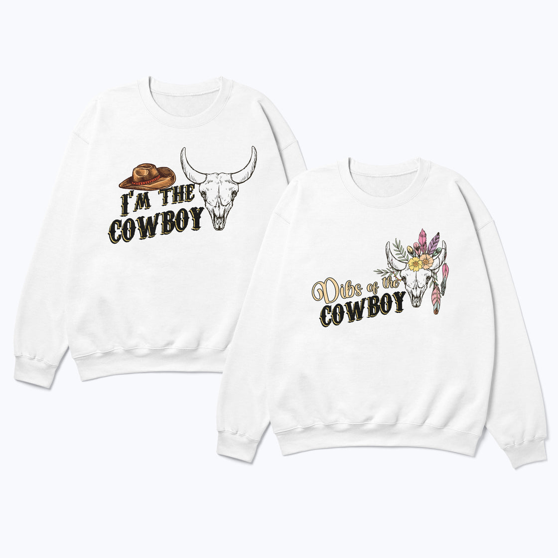 I'm the Cowboy & Dibs on the Cowboy – Matching Couple Outfit for Western-Loving Duos