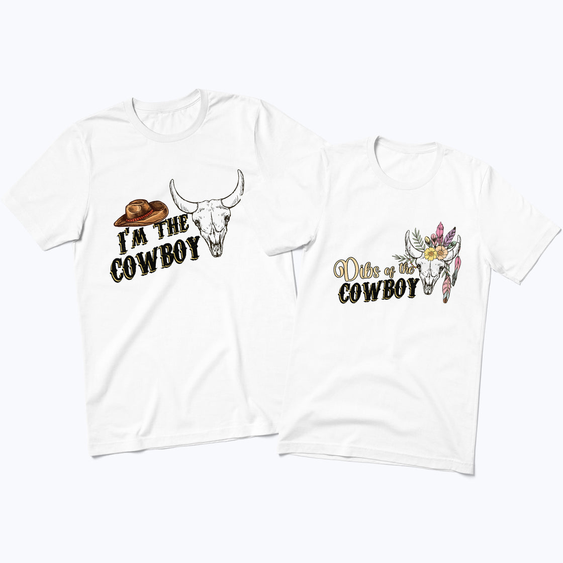 I'm the Cowboy & Dibs on the Cowboy – Matching Couple Outfit for Western-Loving Duos