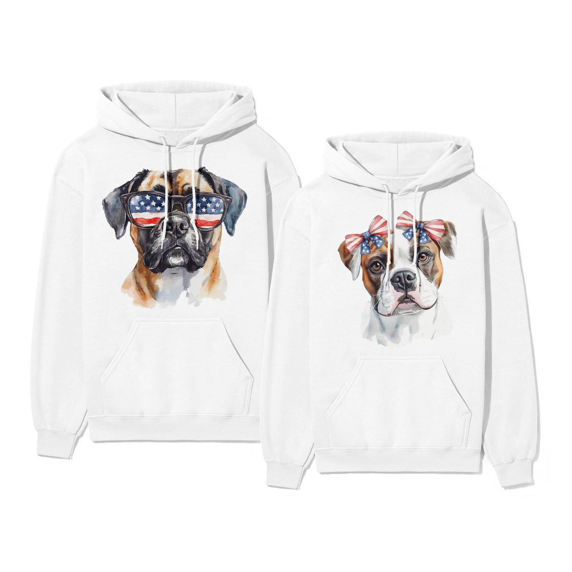 Patriotic Dog Matching Outfits – USA Couple Style