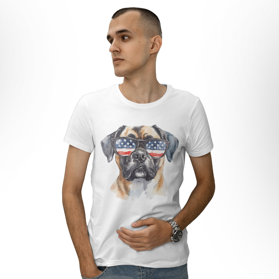 Patriotic Dog Matching Outfits – USA Couple Style