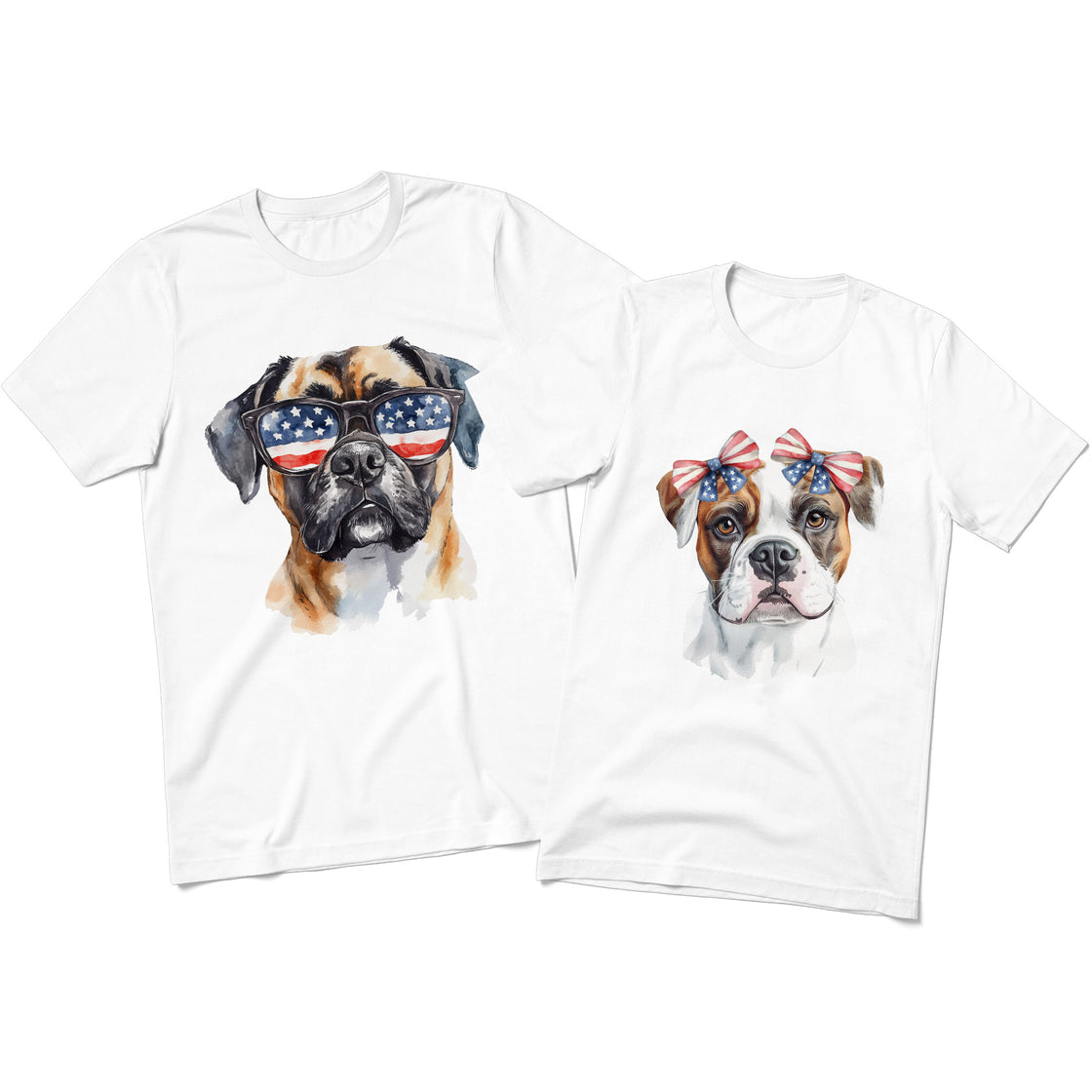 Patriotic Dog Matching Outfits – USA Couple Style