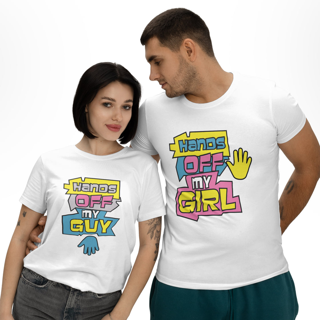 Hands Off My Girl & Guy Matching Set for Couples