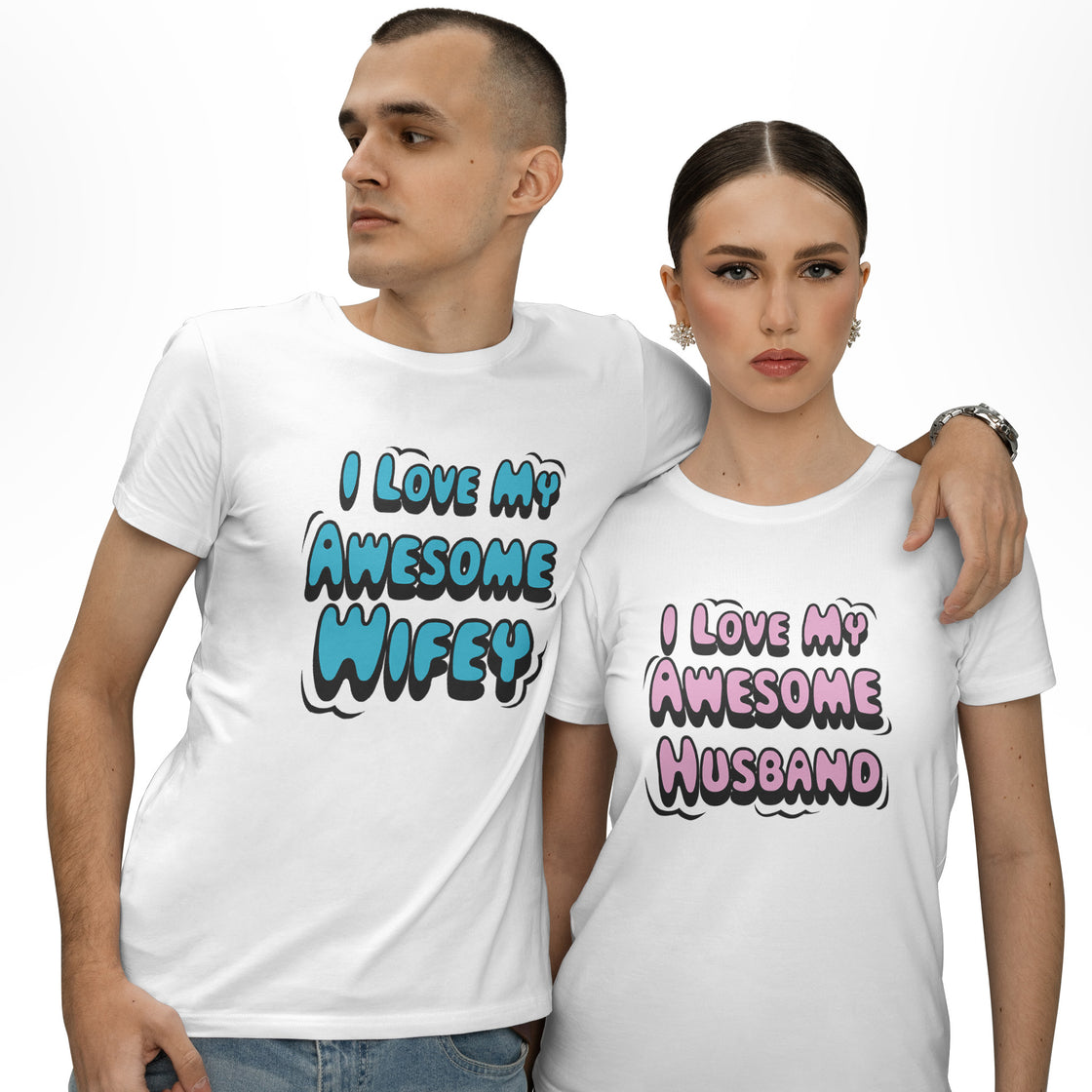 I Love My Awesome Wifey & Husband – Fun Matching Couple Look