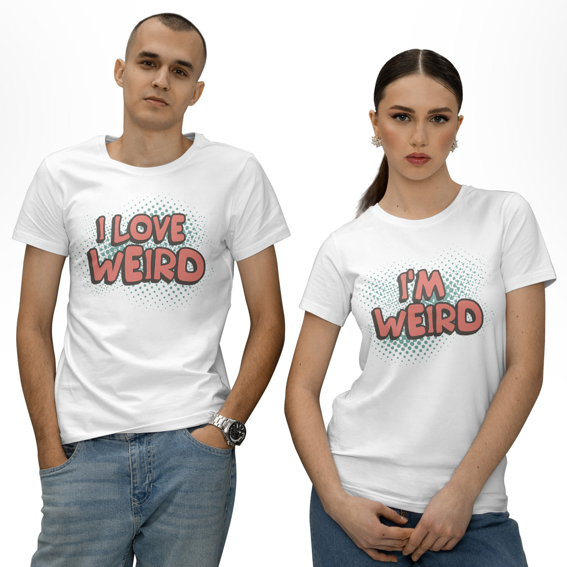 I Love Weird & I'm Weird – Funny Matching Set for Couples