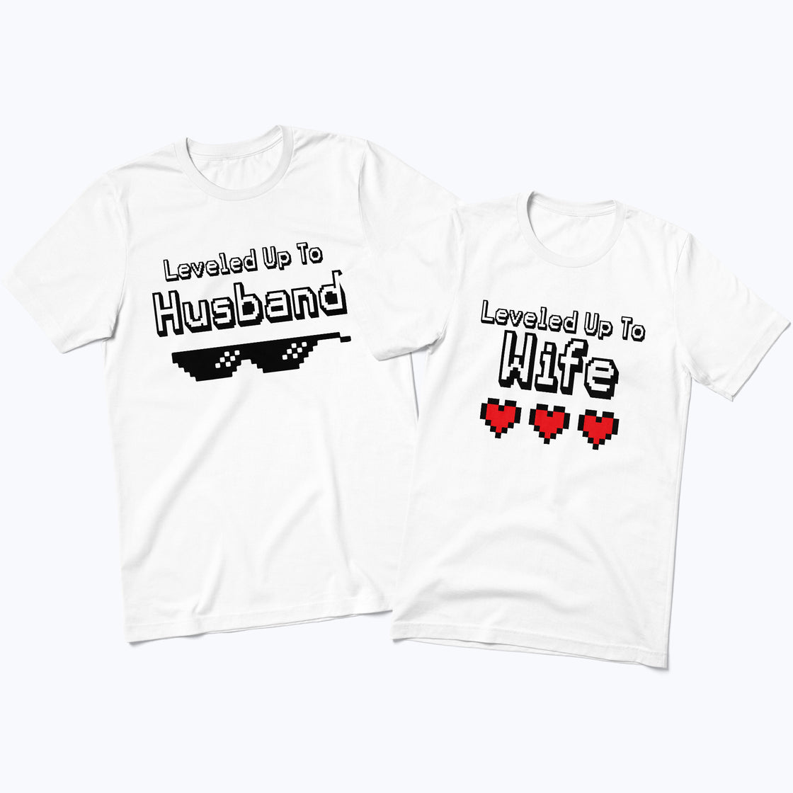 Leveled Up to Husband & Wife – Gamer Couple Matching Look for Newlyweds