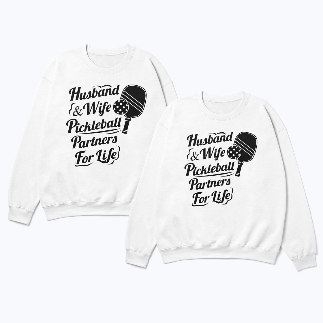 Husband & Wife Pickleball Partners for Life – Matching Sports T-Shirts