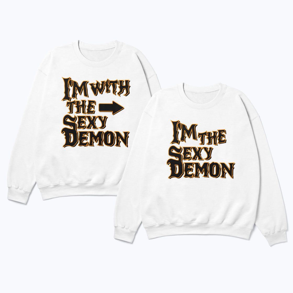 I’m With the Sexy Demon & I’m the Sexy Demon – Matching Funny Halloween Tees for Him and Her