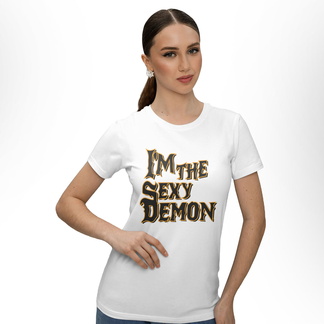 I’m With the Sexy Demon & I’m the Sexy Demon – Matching Funny Halloween Tees for Him and Her