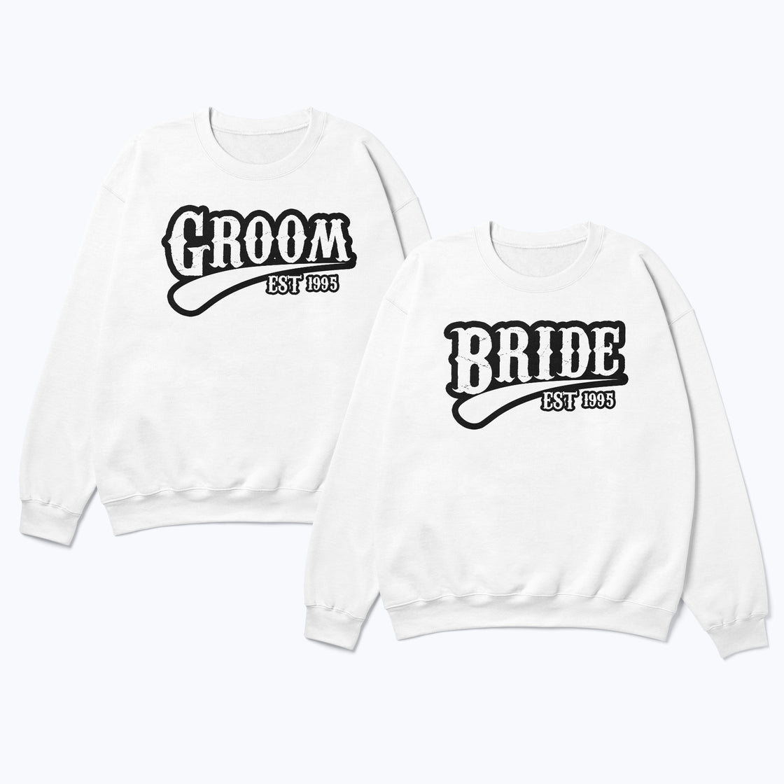 Groom EST 1995 & Bride Groom | Coordinated Couple Outfit for Anniversary & Wedding