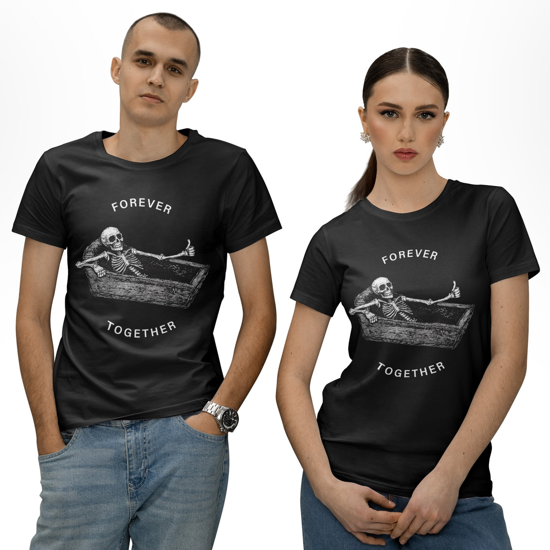 Forever Together – Funny Matching Outfits for Couples Who Love Dark Humor