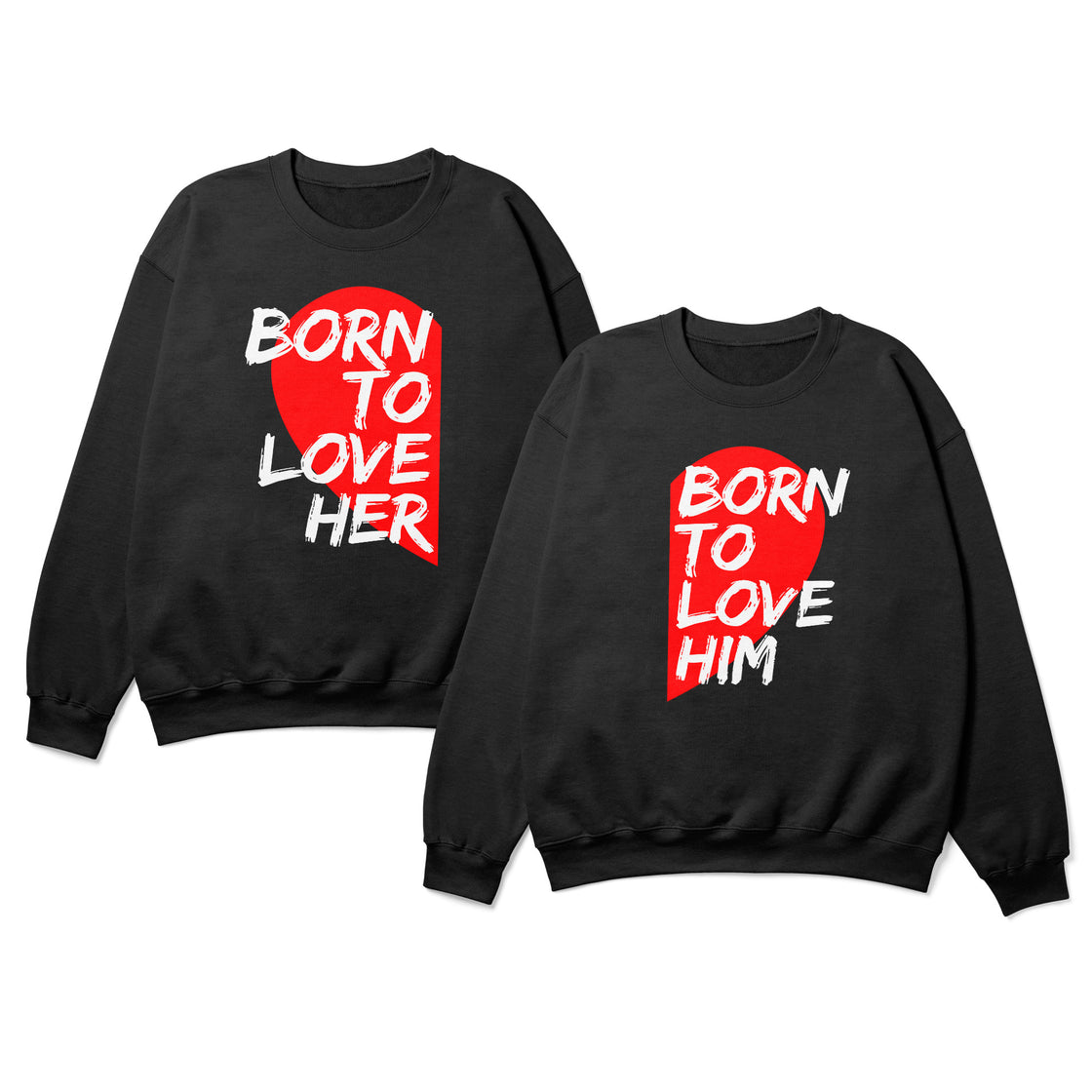 Born to Love Her & Born to Love Him – Couple Shirts That Say It All