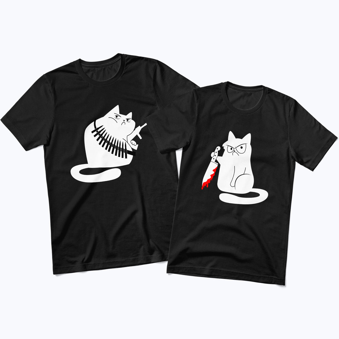 Killer Cats – Dark Humor Matching Shirts for Couples