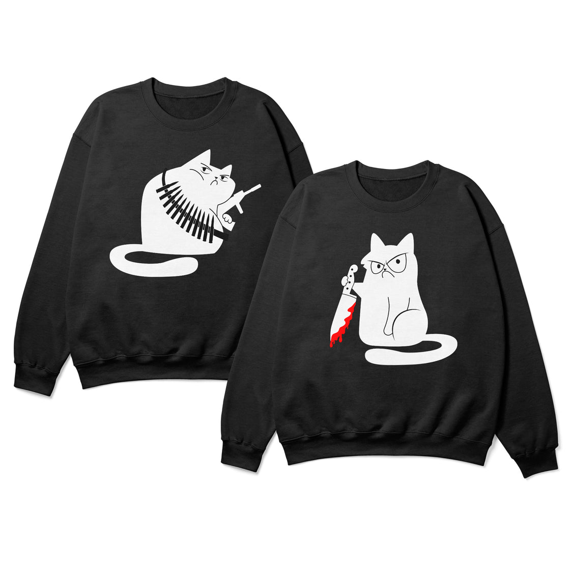 Killer Cats – Dark Humor Matching Shirts for Couples