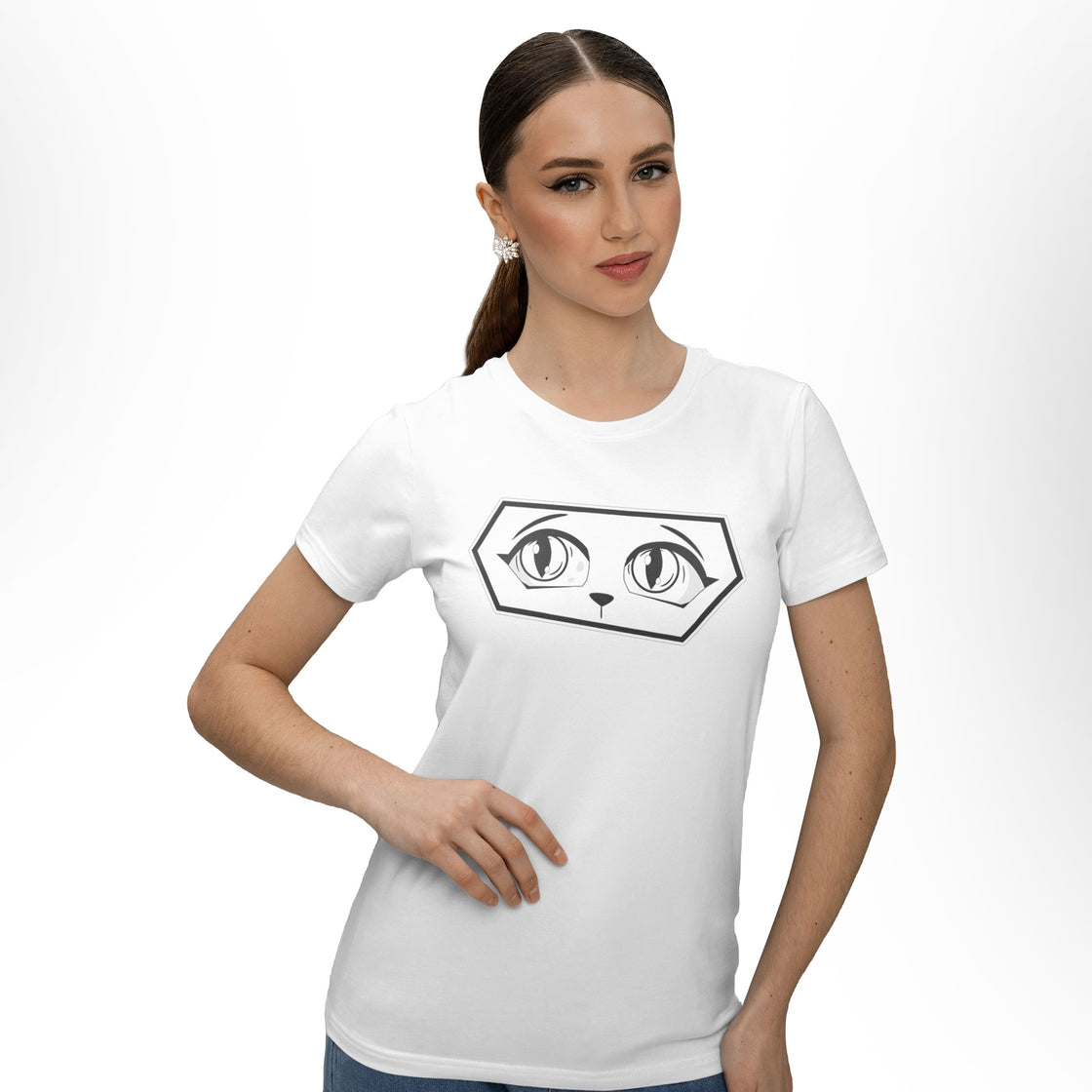 Suspicious Cat Couple Tees – Matching Looks of Judgement