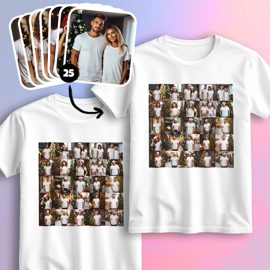 Custom Photo Collage Matching Outfits – Turn Your Favorite Photos Into Personalized Couple Shirts